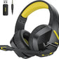 BINNUNE BW01 Wireless Gaming Headset with Mic for PC PS4 PS5 2.4G Bluetooth USB Gamer Headphones with Mic for Laptop Computer