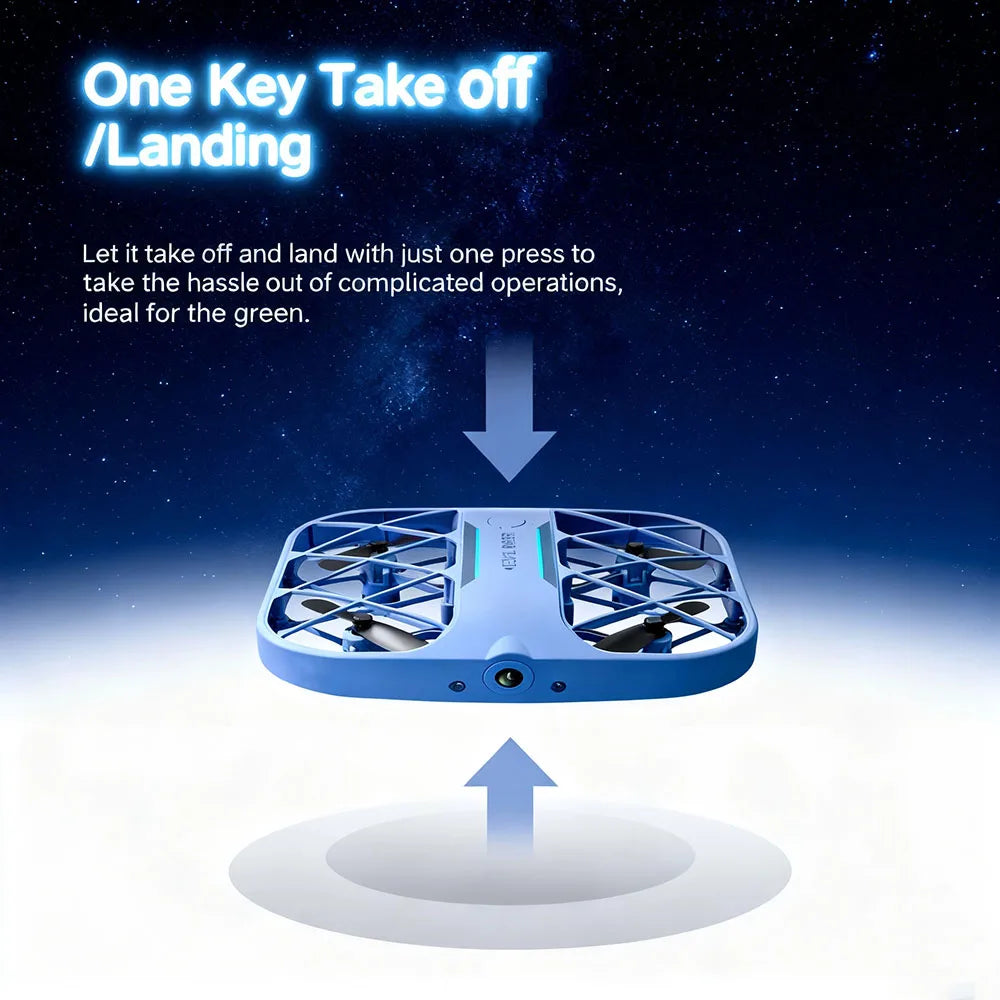 H107 RC Grid Drone 2.4G Mini Pocket with 4K Camera Portable Easy To Carry Remote Control Quadcopters Toy One Key Takeoff Landing