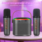 Wireless Karaoke Speaker, RGB Color Lighting, Two Microphones Rechargeable Battery, for Family Karaoke, Parties, Birthday Gifts