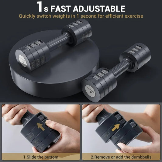 Adjustable Dumbbells Hand Weights Set: 5 lb Dumbbell Set of 2 Each 2lb 3lb 4lb 5lb Free Weights Fast Adjust Weight 4 In 1 Weight