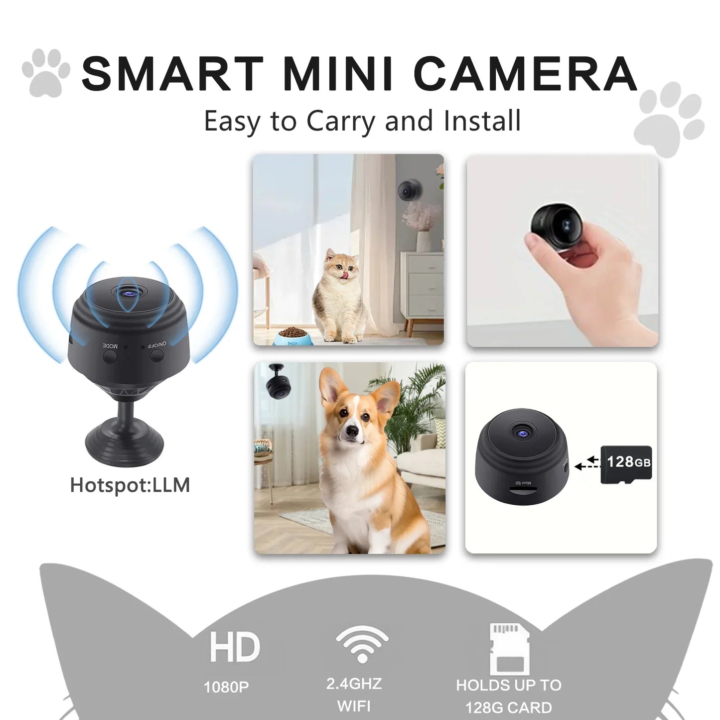 A9 Wifi Mini Camera 1080P Security MonitoringWireless Remote Night Vision Video SurveillanceSmart Home Mini DV Cam HD Camera