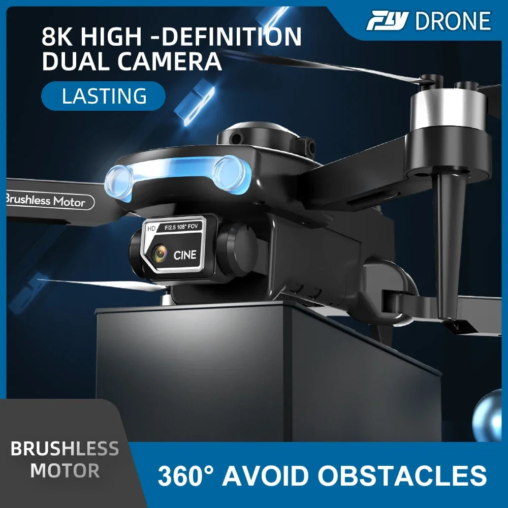 New F169 8K HD Dual Camera Dron  WIFI FPV RC Drone Professional Height Hold Four Side Obstacle Avoidance Foldable Quadcopter