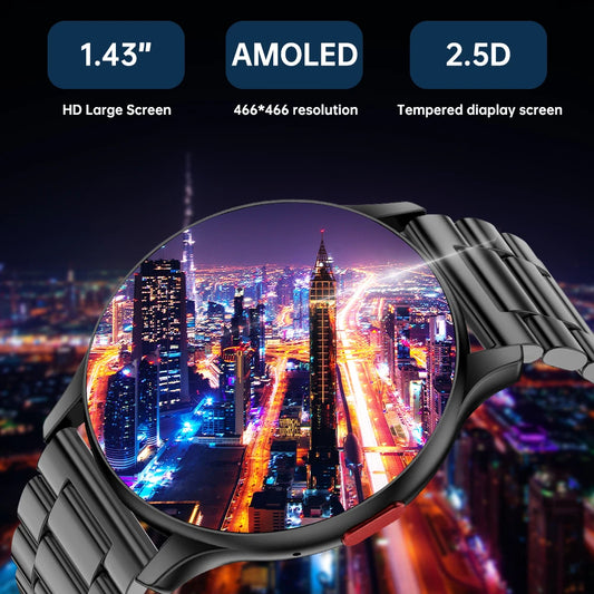 SENBONO New Smart Watch AMOLED Always On Bluetooth Call Fitness Tracker IP68 Waterproof Smartwatch Men Women for Android IOS
