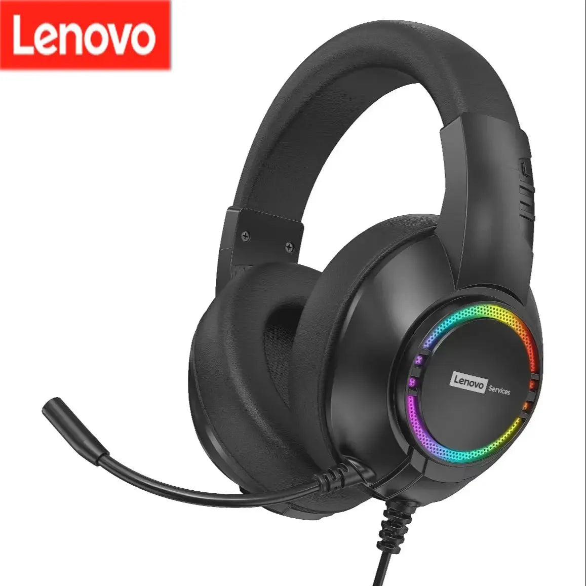 Lenovo E08 E-sports Gaming Wired Headphone RGB Light Computer Laptop 7.1 Virtual Surround Sound Effects Headset with Microphone