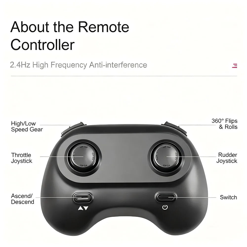 H107 RC Grid Drone 2.4G Mini Pocket with 4K Camera Portable Easy To Carry Remote Control Quadcopters Toy One Key Takeoff Landing