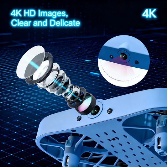 H107 RC Grid Drone 2.4G Mini Pocket with 4K Camera Portable Easy To Carry Remote Control Quadcopters Toy One Key Takeoff Landing