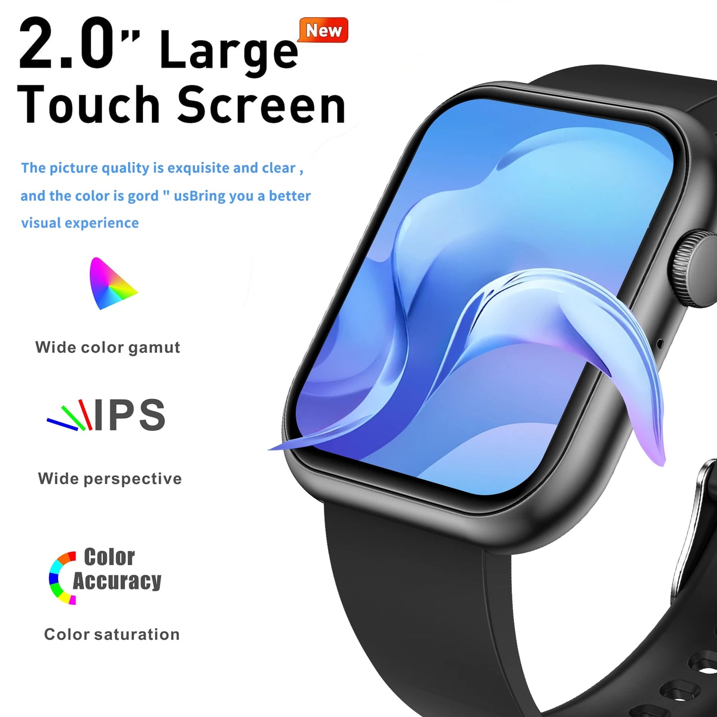 Calling Smart Watch with Women & Men, 1.83Inch/4.65cm HD Screen, IP68 Waterproof, with Wireless Calling, Multiple Sports Modes