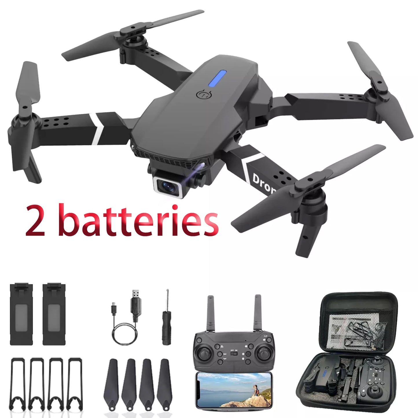 Beginner-friendly E88E99 drones, high-end drones, and foldable remote-controlled drones equipped with cameras
