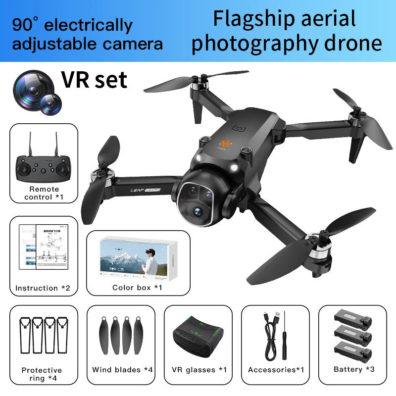 2025 H21 VR Drone 4K HD Professional 90° ESC Camera Brushless motor Optical flow hovers Quadcopter Drones Gifts Toys New