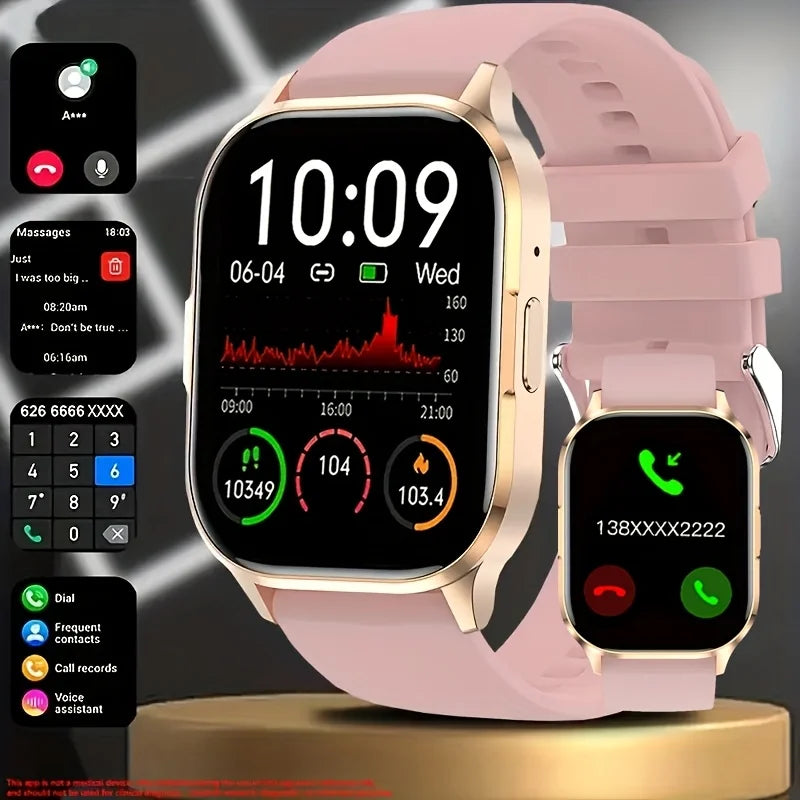 Simple and Stylish Women'S Smartwatch, AMOLED HD Screen Men'S Smartwatch, Wireless Calling, Voice Assistant