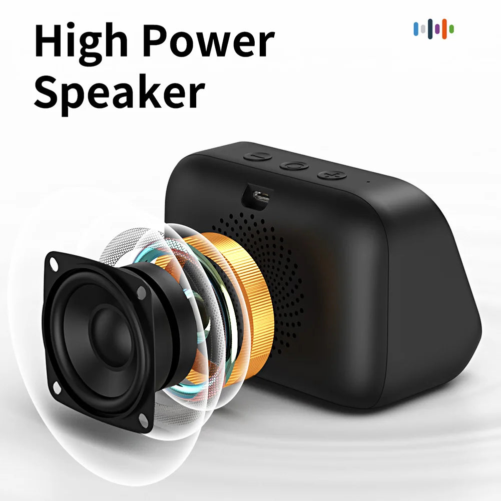 Smart Speaker Voice Assistant Portable BT Speaker with RGB Lights for Bedroom Living Room
