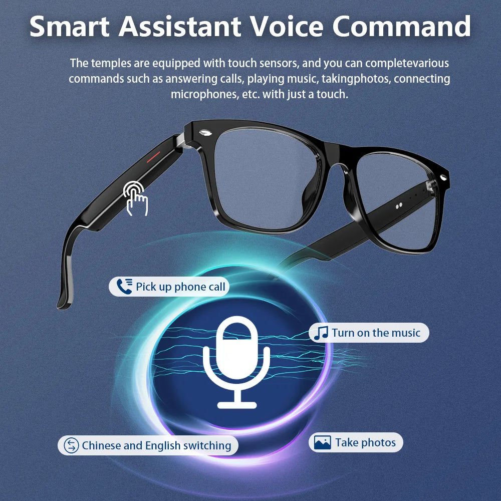 LAXASFIT Smart Bluetooth Glasses Sunglasses Talking Outdoor Sports Headset UV Protective Eyewear for Men and Women Holiday Gift
