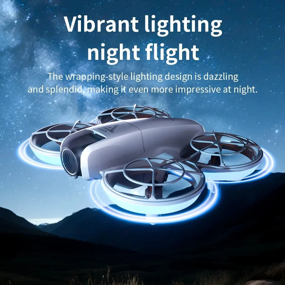 Screen-Controlled Aerial Drone with Dual Cameras, Optical Flow Positioning, Remote Control and RGB Lights - RC Flying Toy