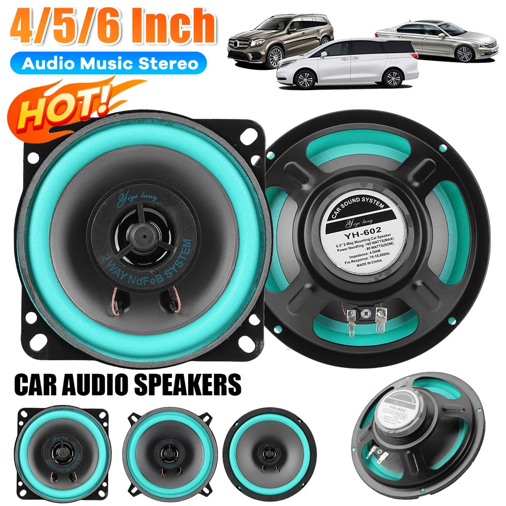 4/5/6 Inch Universal Car Speaker 100W/160W HiFi Coaxial Subwoofer Sensitivity 92dB Car Audio Music Stereo Car Subwoofer Stereo