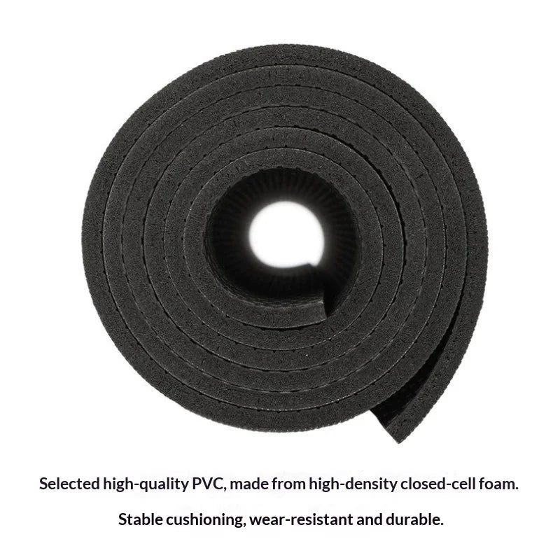 PVC Yoga Mat Extra Large Non Slip High Density Thick Shock Absorbing Quiet Gym Fitness  Professional Home Men Women Black