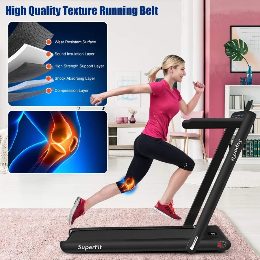 Walking Pad 2.25HP Dual Display Foldable Treadmill for Home with Remote/Smart App Control Portable Compact Treadmill for Office