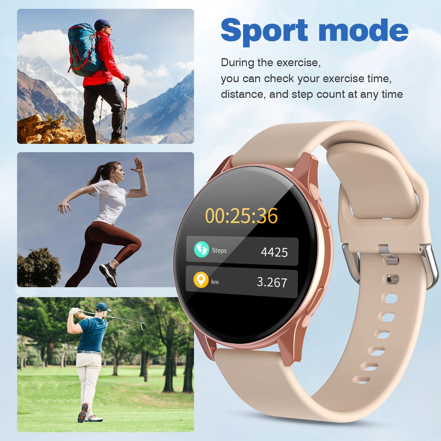 2026 Smartwatch, call reminder/rejection, message reminder view, multi-sport mode, music playback, suitable for men/women
