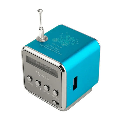 TD-V26 Mini Bluetooth Speaker with FM Radio MP3 Player LED Display and TF Card Support in Portable Design