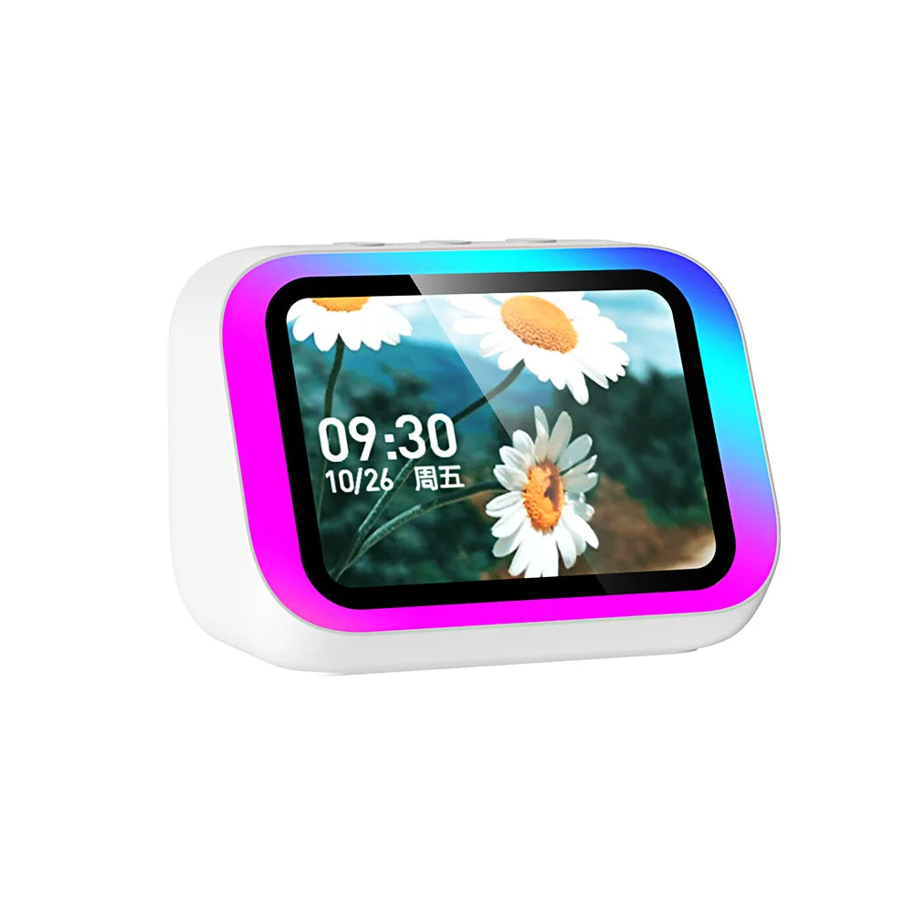 Smart Speaker Voice Assistant Portable BT Speaker with RGB Lights for Bedroom Living Room
