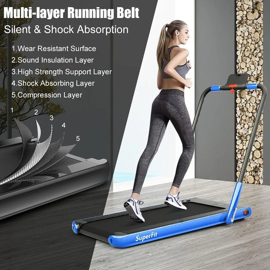 Foldable Under Desk Treadmill with LED Monitor and Remote Control for Office Standing Desk Compact Portable Treadmill with Smar