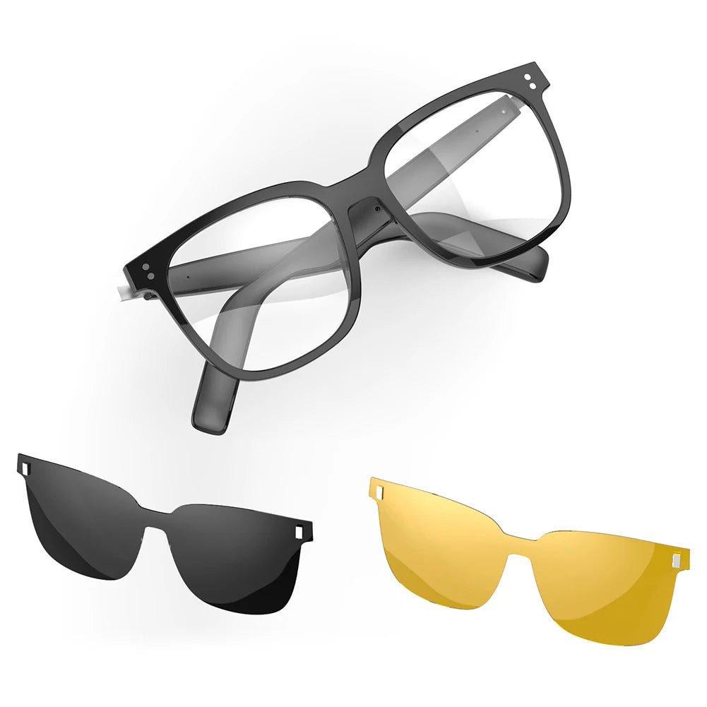 AI Smart Translate Eyeglasses BT 5.4 Call Intelligent Translator Glasses Rechargeable Audio Music Call Sunglasses for Men Women